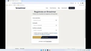 Formulario de registro en Browinner Casino España para crear una cuenta